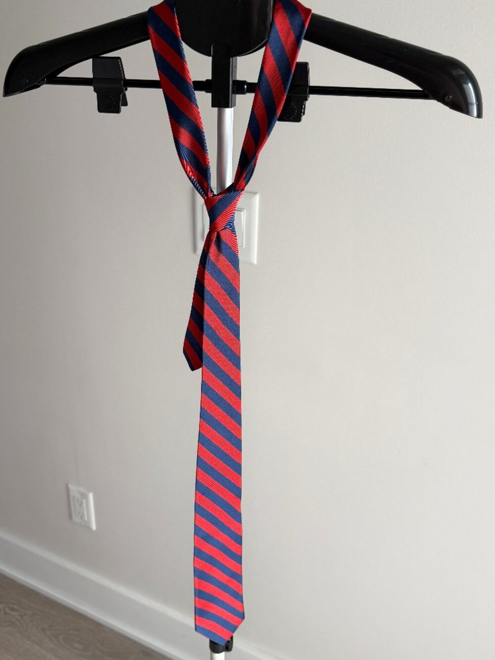 J. Crew Silk Red/Blue Striped Tie